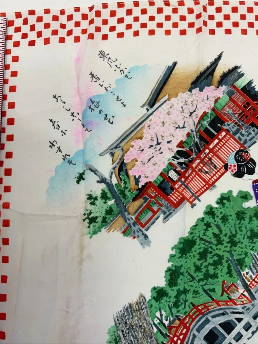 Vintage Japanese Scarf Handkerchief 1950’s Set Of Two